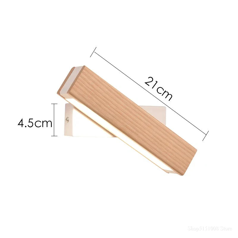 Adjustable Wooden LED Wall Light – Modern Reading Lamp
