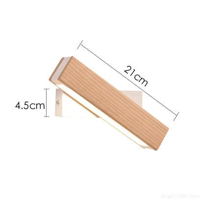 Adjustable Wooden LED Wall Light – Modern Reading Lamp