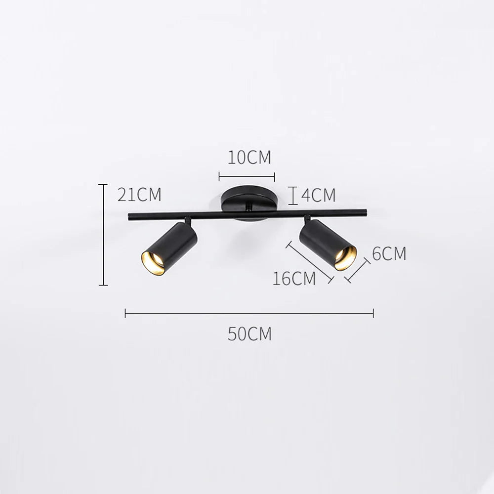 Modern LED Ceiling Light Bar with Adjustable Spotlights – 1/2/3/4 Spot