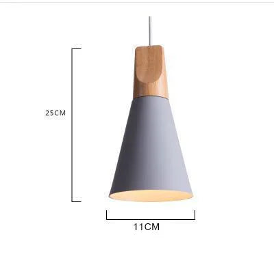 Scandinavian Pendant Lights – Colourful Cones with Wood and Metal