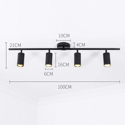 Modern LED Ceiling Light Bar with Adjustable Spotlights – 1/2/3/4 Spot