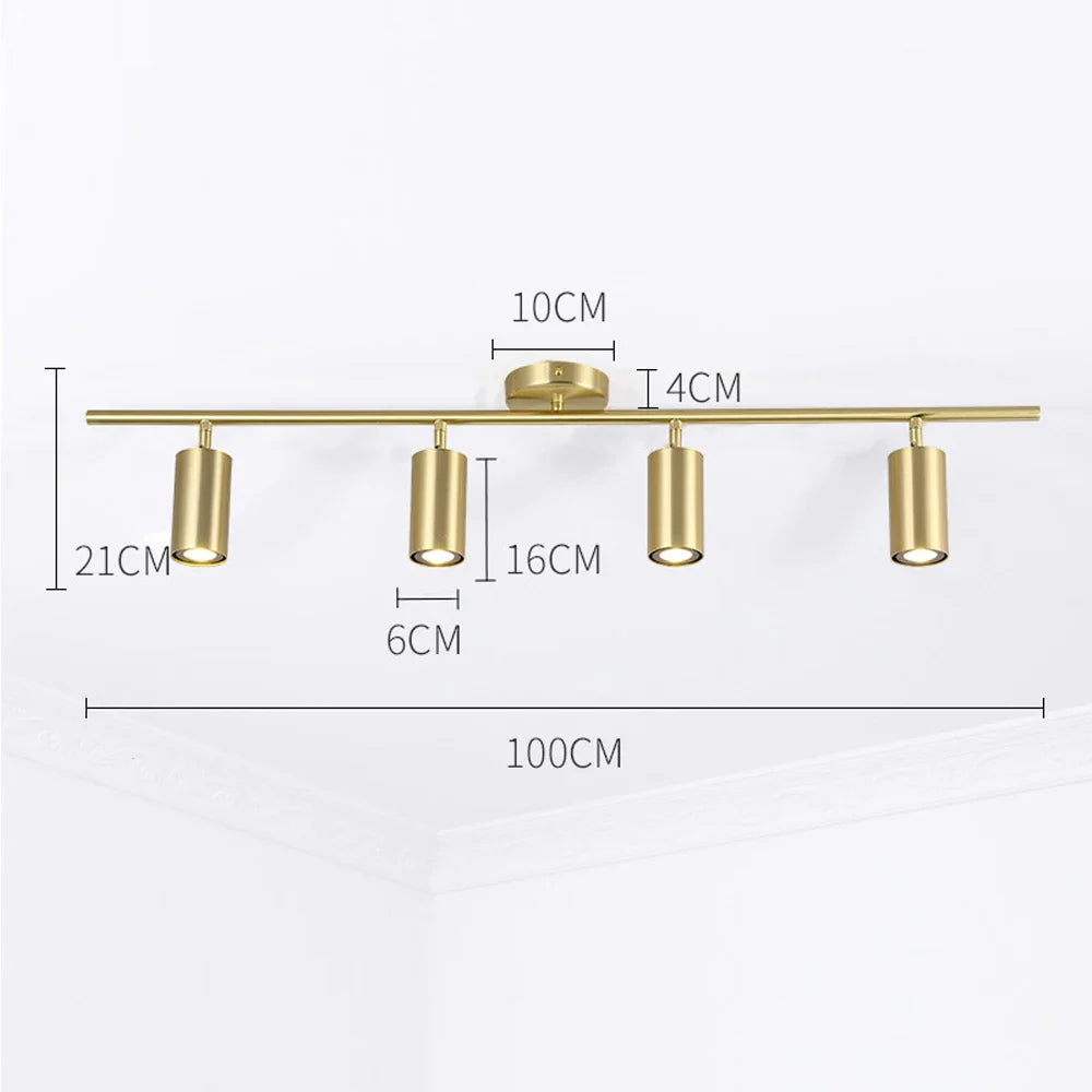 Modern LED Ceiling Light Bar with Adjustable Spotlights – 1/2/3/4 Spot