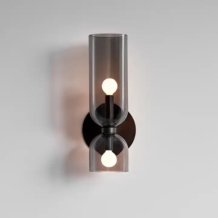Cylindrical Glass Up and Down Wall Light, 2 Light - Arrielight