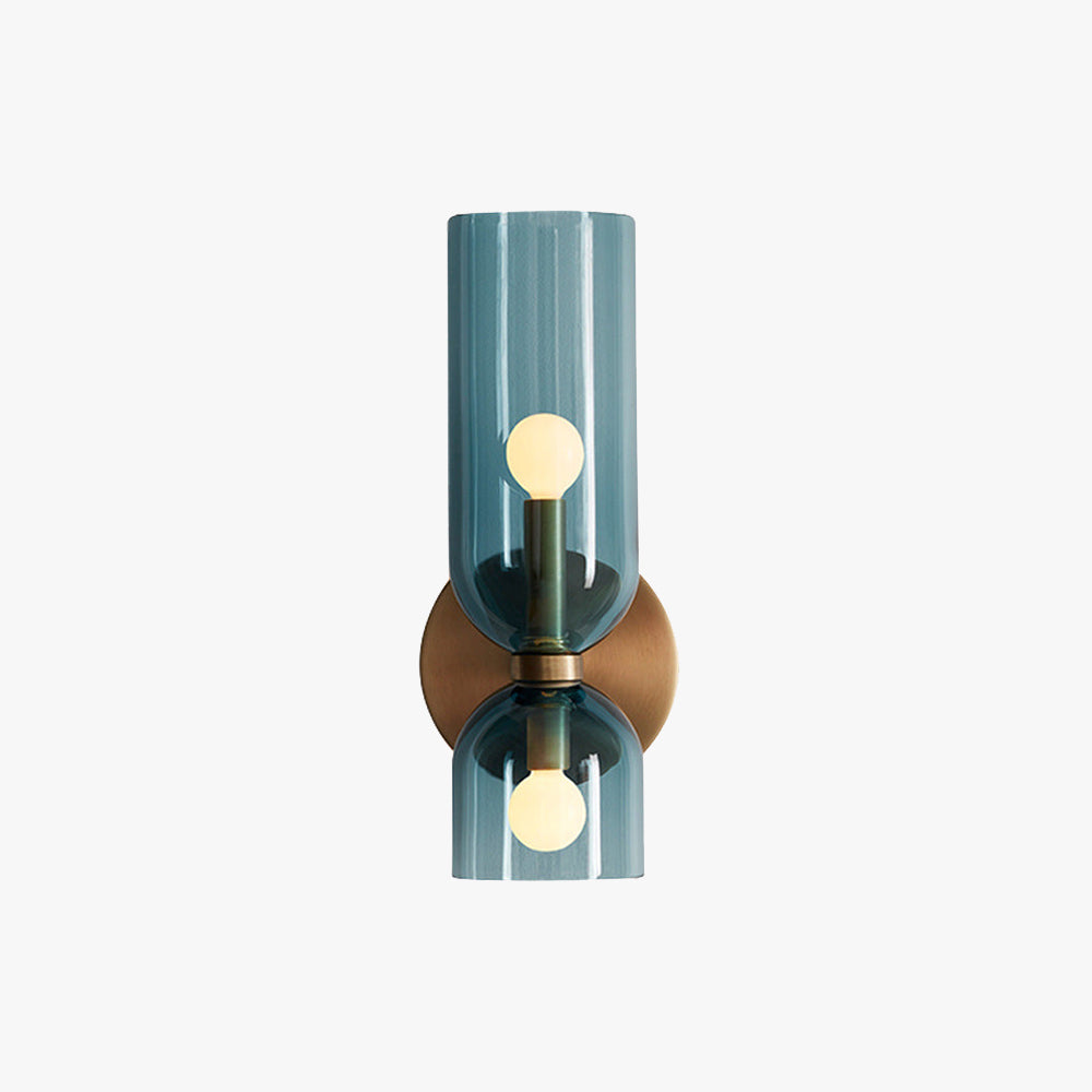 Cylindrical Glass Up and Down Wall Light, 2 Light - Arrielight