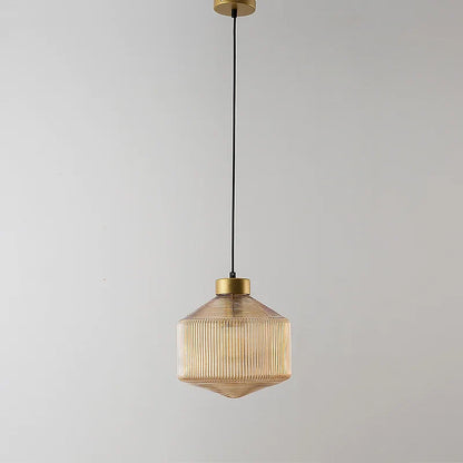 Elegant Glass Pendant Light with Ribbed Shade