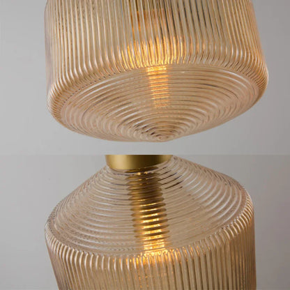 Elegant Glass Pendant Light with Ribbed Shade