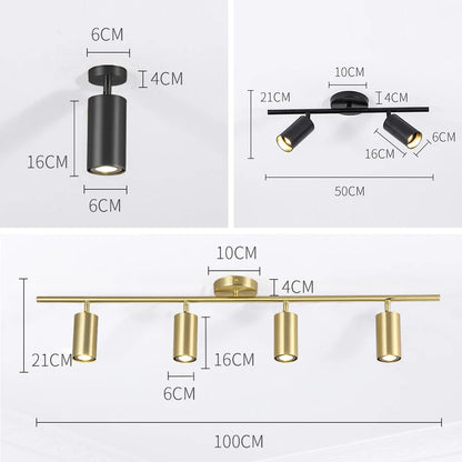 Modern LED Ceiling Light Bar with Adjustable Spotlights – 1/2/3/4 Spot