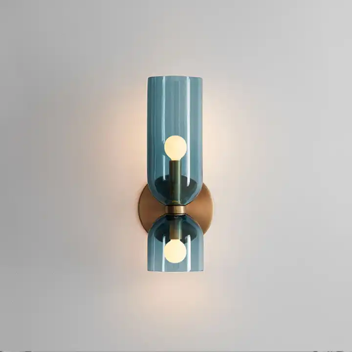 Cylindrical Glass Up and Down Wall Light, 2 Light - Arrielight
