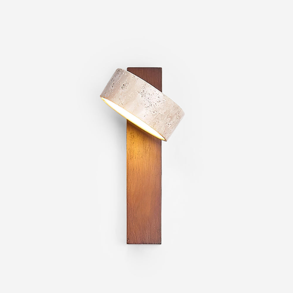 Travertine and Wood Wall Light - Arrielight