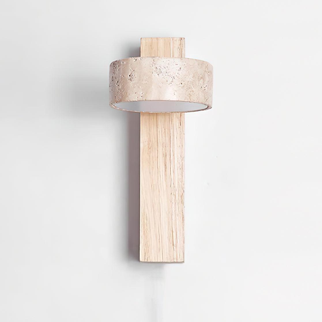 Travertine and Wood Wall Light - Arrielight