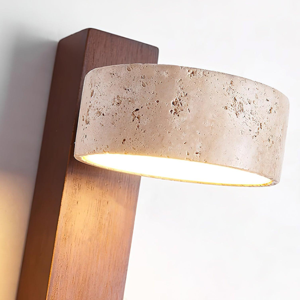 Travertine and Wood Wall Light - Arrielight