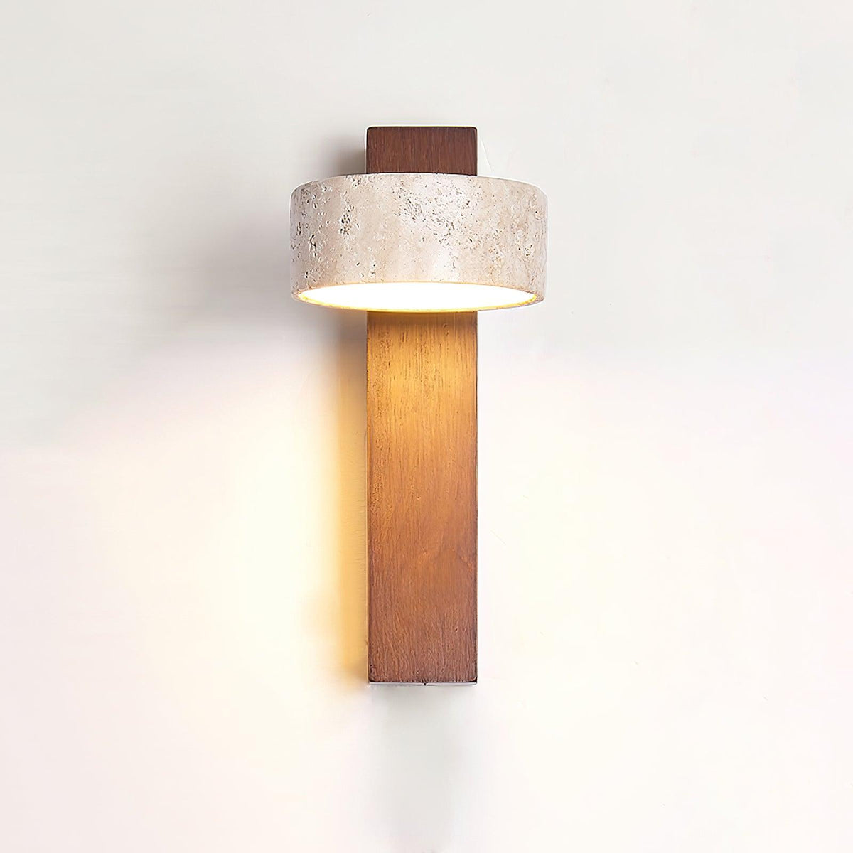 Travertine and Wood Wall Light - Arrielight