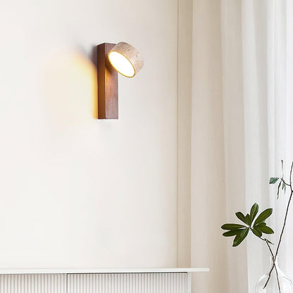 Travertine and Wood Wall Light - Arrielight