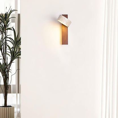 Travertine and Wood Wall Light - Arrielight