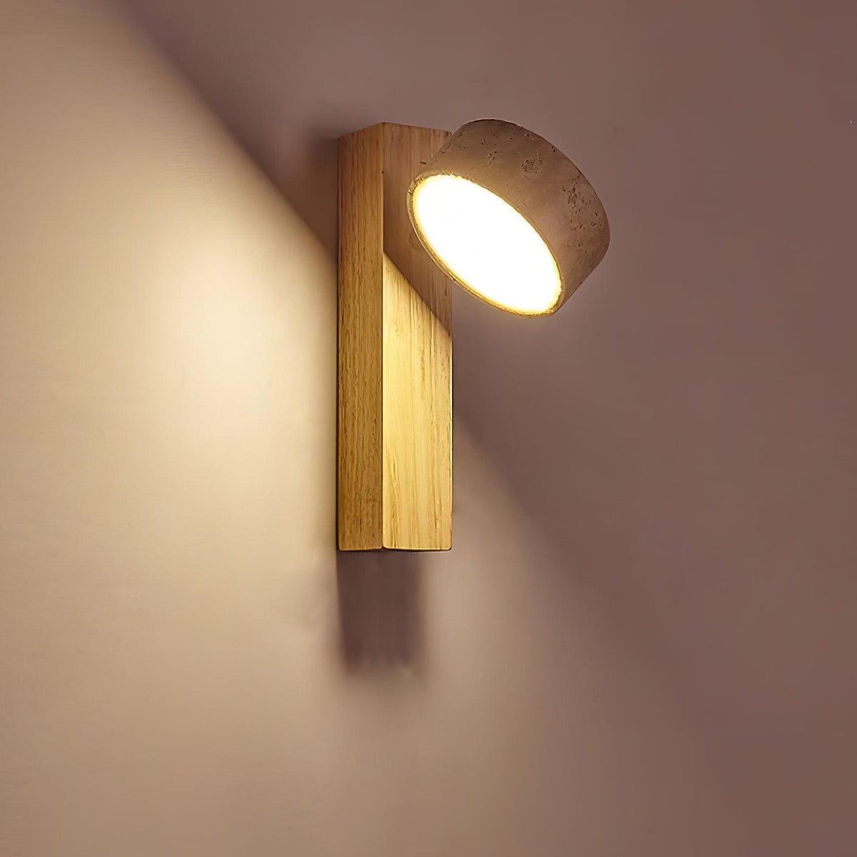 Travertine and Wood Wall Light - Arrielight