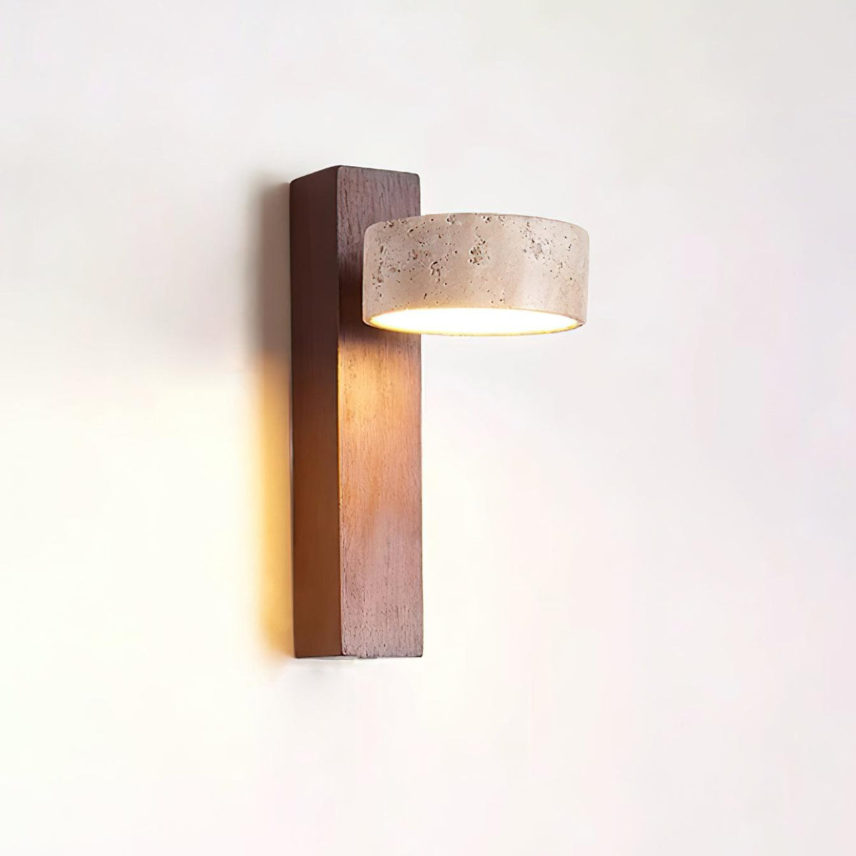Travertine and Wood Wall Light - Arrielight