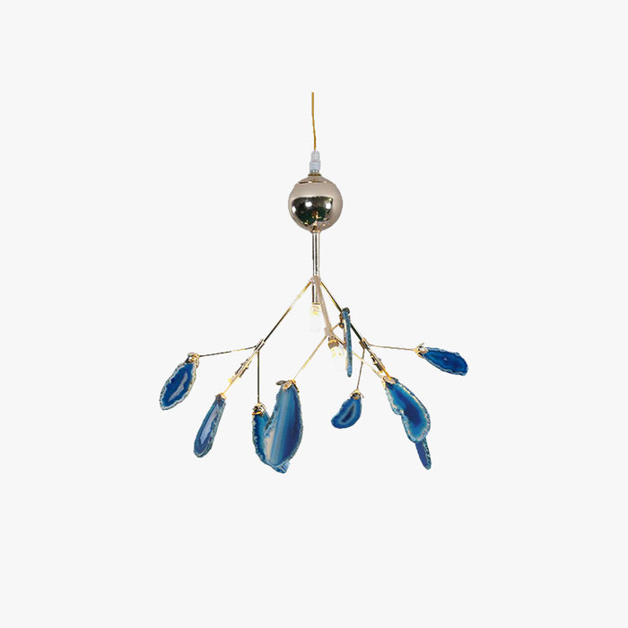 Natural Agate Branch Chandelier, Gold Metal Frame - Arrielight