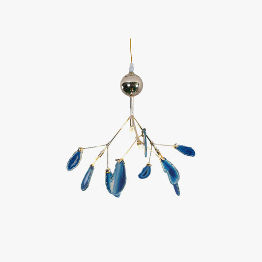 Natural Agate Branch Chandelier, Gold Metal Frame - Arrielight