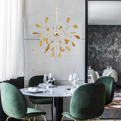Natural Agate Branch Chandelier, Gold Metal Frame - Arrielight
