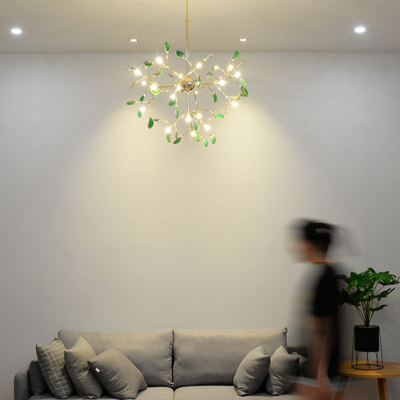 Natural Agate Branch Chandelier, Gold Metal Frame - Arrielight