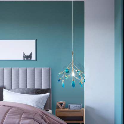 Natural Agate Branch Chandelier, Gold Metal Frame - Arrielight