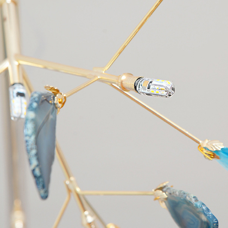 Natural Agate Branch Chandelier, Gold Metal Frame - Arrielight
