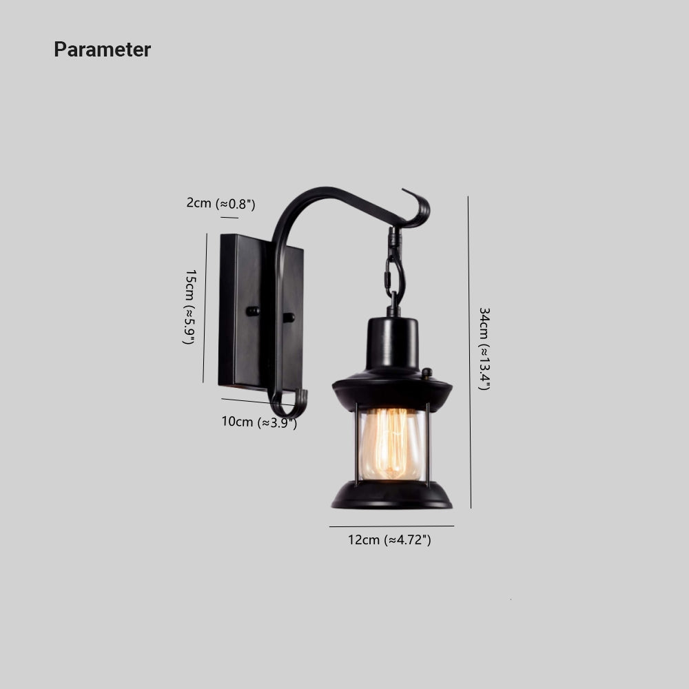 Hanging Lantern Wall Light with Glass Shade - Arrielight