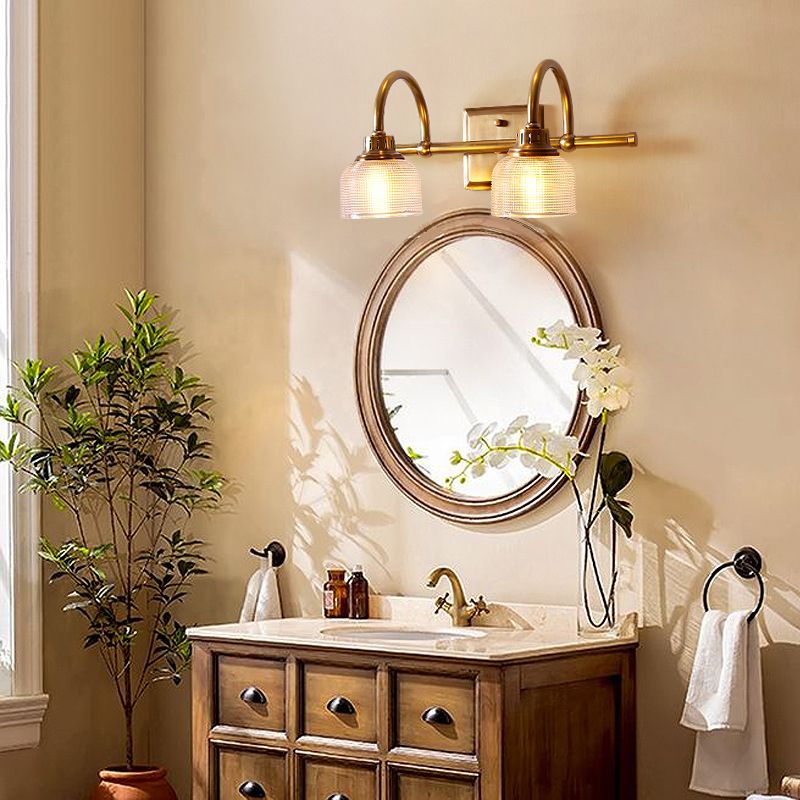 Ribbed Glass Wall Light with Arched Arms, 1, 2 or 3 Light - Arrielight
