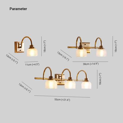 Ribbed Glass Wall Light with Arched Arms, 1, 2 or 3 Light - Arrielight