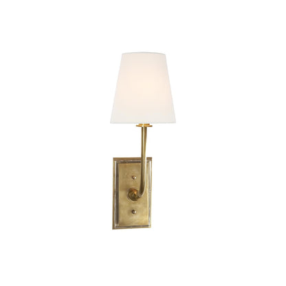 Tapered Fabric Shade Brass Wall Light - Arrielight