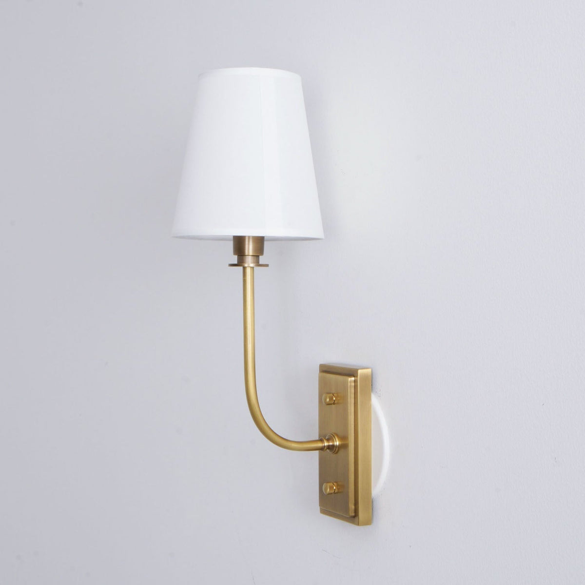 Tapered Fabric Shade Brass Wall Light - Arrielight