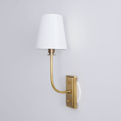 Tapered Fabric Shade Brass Wall Light - Arrielight