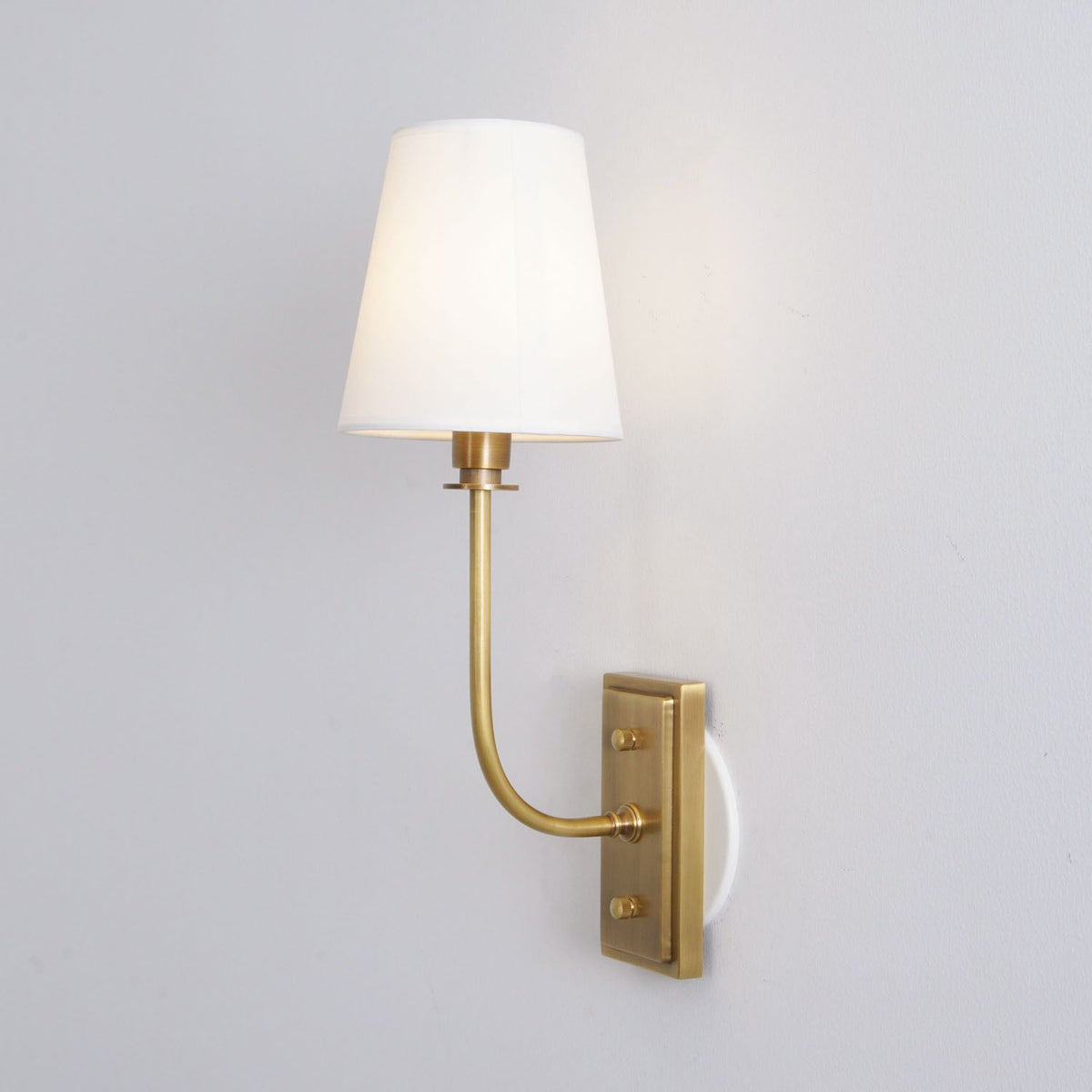 Tapered Fabric Shade Brass Wall Light - Arrielight
