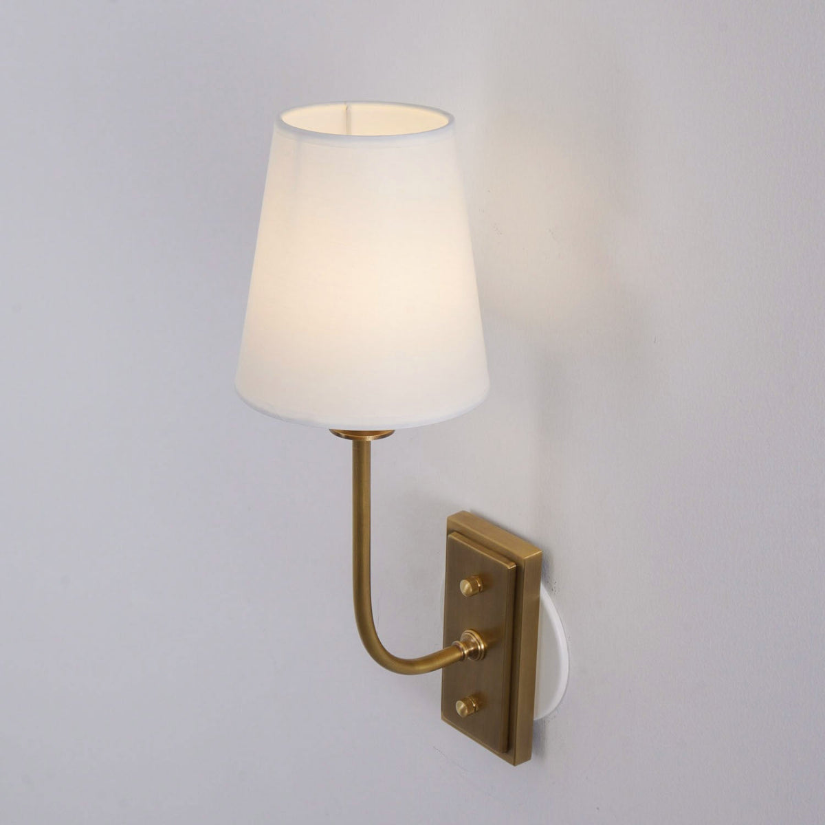 Tapered Fabric Shade Brass Wall Light - Arrielight