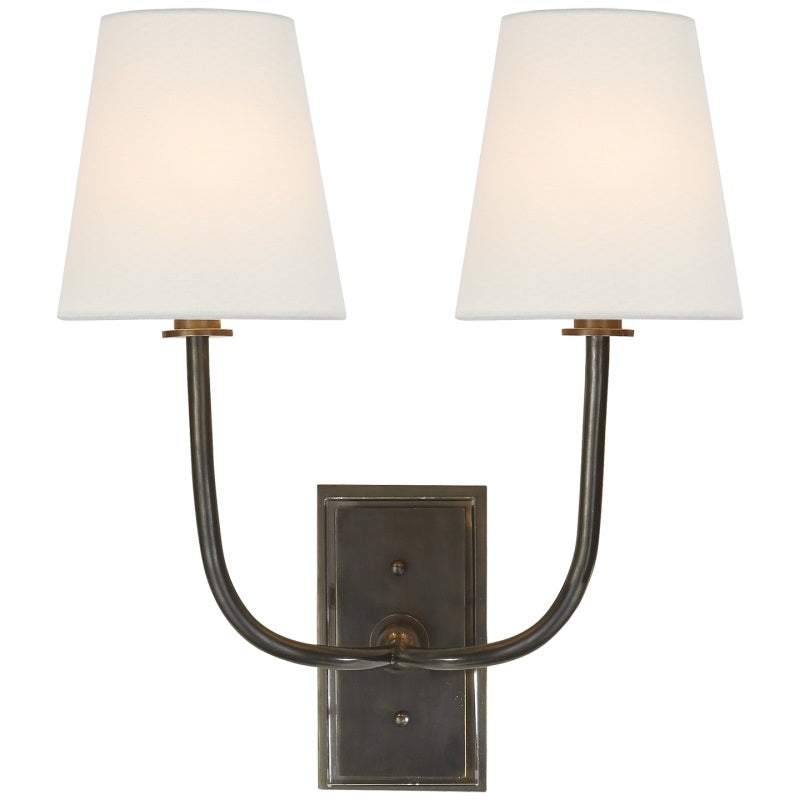 Tapered Fabric Shade Brass Wall Light - Arrielight