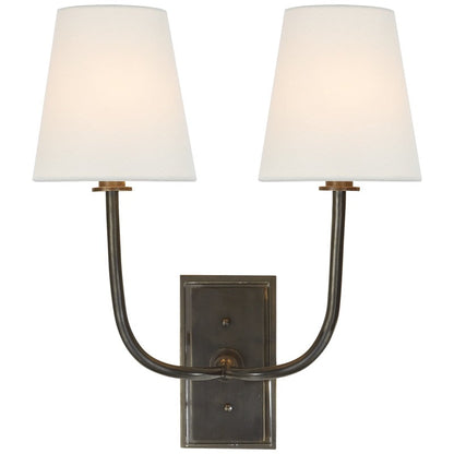 Tapered Fabric Shade Brass Wall Light - Arrielight