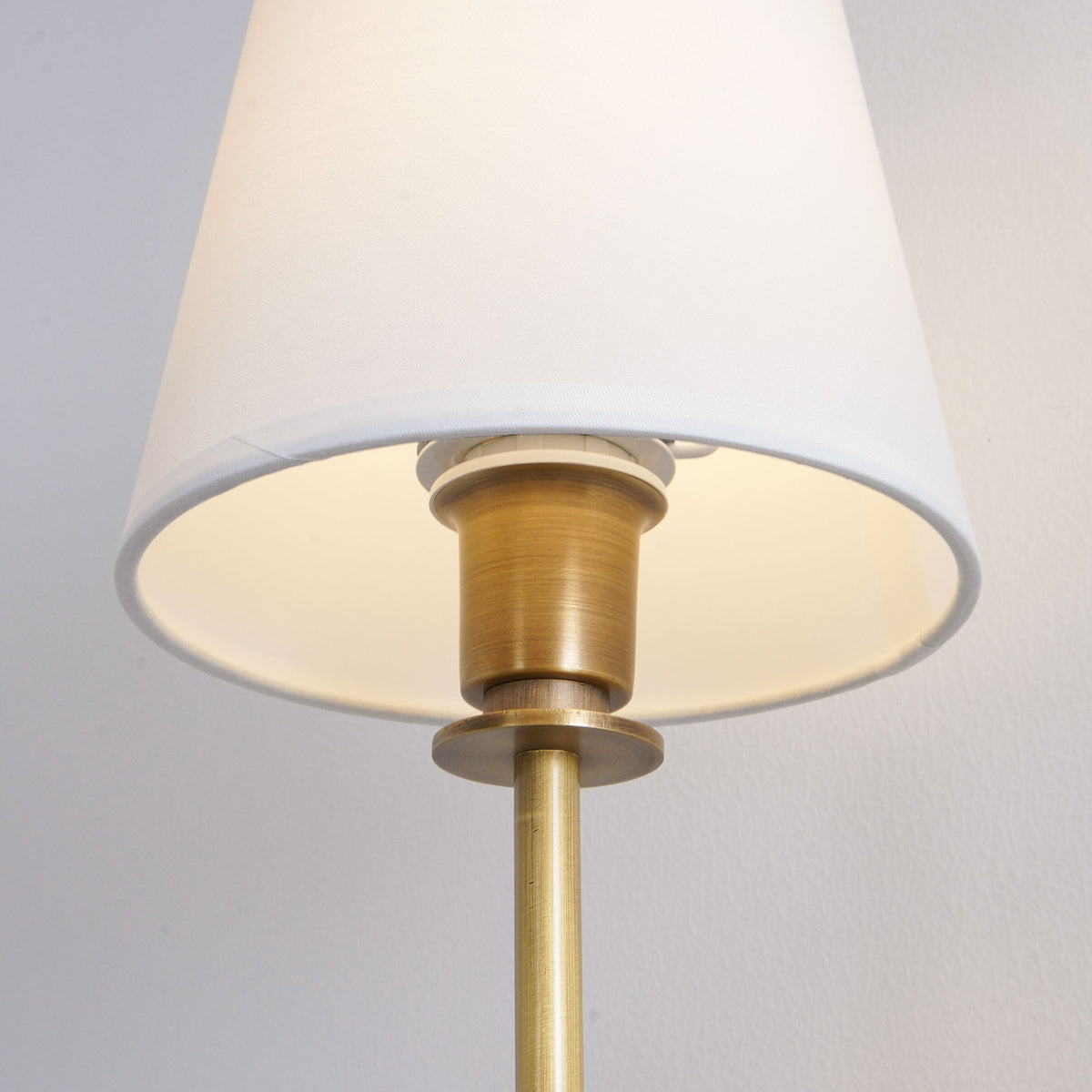 Tapered Fabric Shade Brass Wall Light - Arrielight