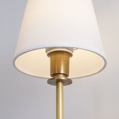 Tapered Fabric Shade Brass Wall Light - Arrielight