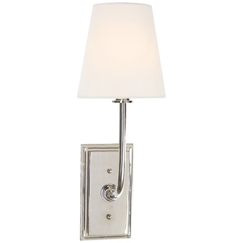 Tapered Fabric Shade Brass Wall Light - Arrielight