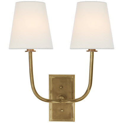 Tapered Fabric Shade Brass Wall Light - Arrielight