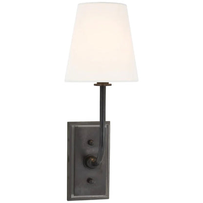 Tapered Fabric Shade Brass Wall Light - Arrielight