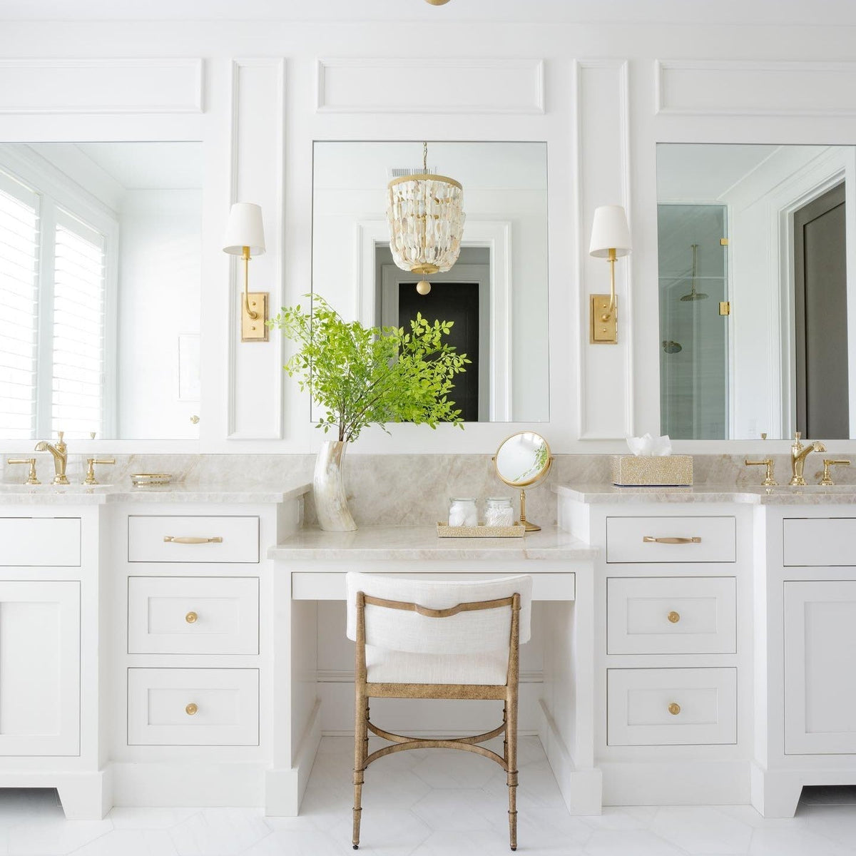 Tapered Fabric Shade Brass Wall Light - Arrielight