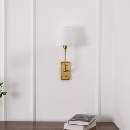 Tapered Fabric Shade Brass Wall Light - Arrielight