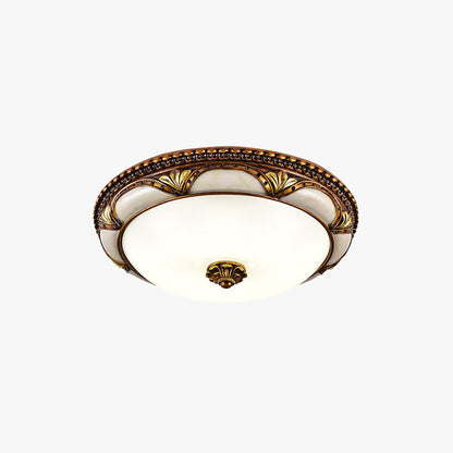 Ornate Resin and Glass Flush Ceiling Light - Arrielight