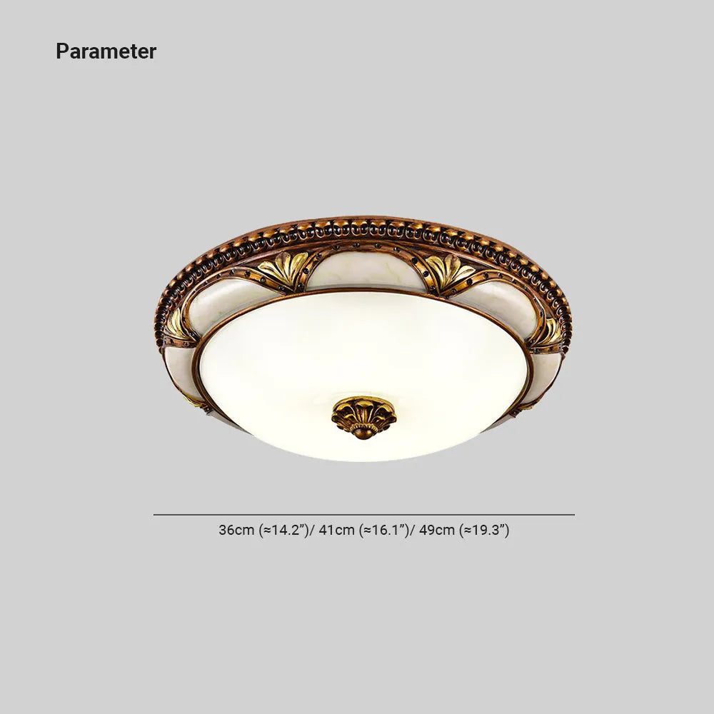 Ornate Resin and Glass Flush Ceiling Light - Arrielight
