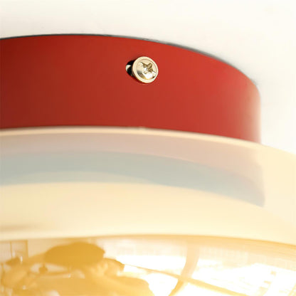 Cognac Glass Flush Ceiling Light with Opal Diffuser - Arrielight