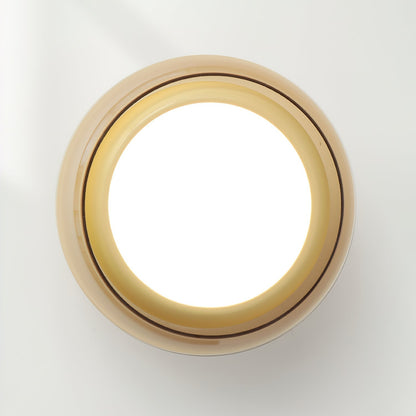 Cognac Glass Flush Ceiling Light with Opal Diffuser - Arrielight