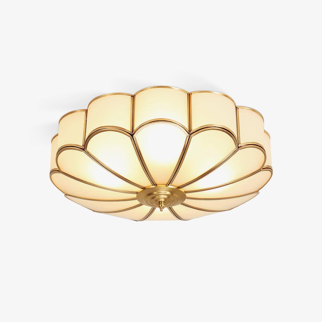 Petal Glass and Brass Flush Ceiling Light - Arrielight