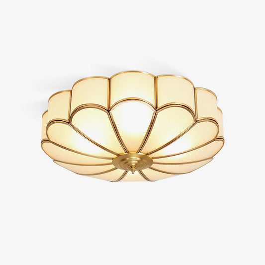 Petal Glass and Brass Flush Ceiling Light - Arrielight