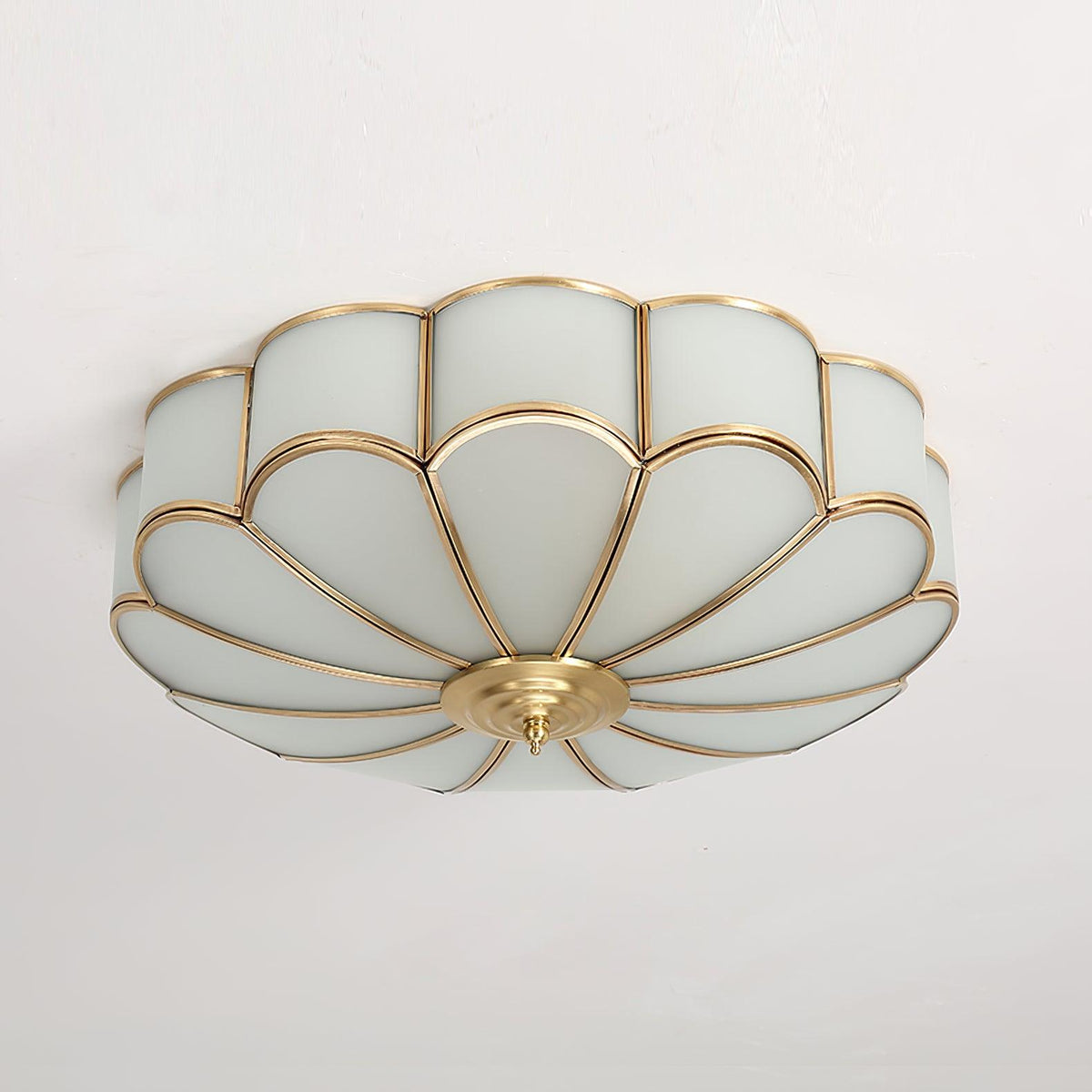 Petal Glass and Brass Flush Ceiling Light - Arrielight